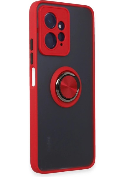 Xiaomi Redmi Note 12 4g Kılıf Montreal Yüzüklü Silikon Kapak - Kırmızı - LORCE7776-8486 fiyatları