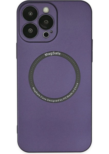 iPhone 14 Pro Kılıf Jack Magneticsafe Lens Silikon - Mor - LORCE7392-9095