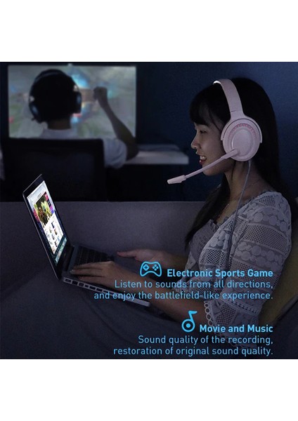 Baseus Gamo D05 Immersive Virtual 3D Işıklı Pc Gaming Oyuncu KULAKLIĞI-(1903) - LORCE1697-645 fırsatları