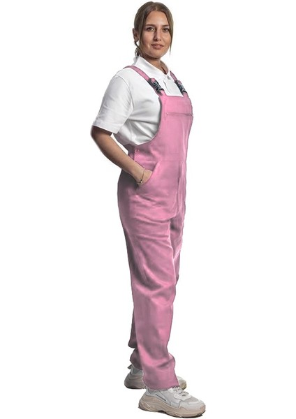 , Bahçıvan Tulum, Pembe -8E460- Askılı Tulum, Pamuk