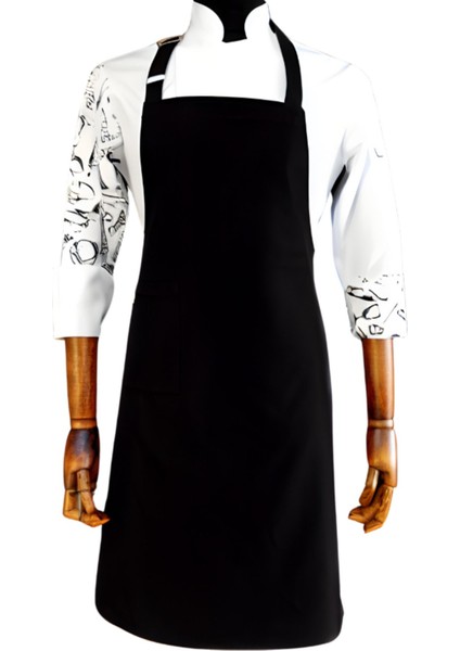 Şık Siyah Askılı Mutfak Önlüğü, Şef ve Mutfak Için Uygun, Koruyucu ve Rahat Tasarım