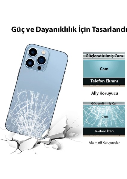 Ally iPhone 13 Pro Max 6.7 Tempered Şeffaf Arka Cam KORUYUCU-(1903) - LORCE7286-5192 modelleri