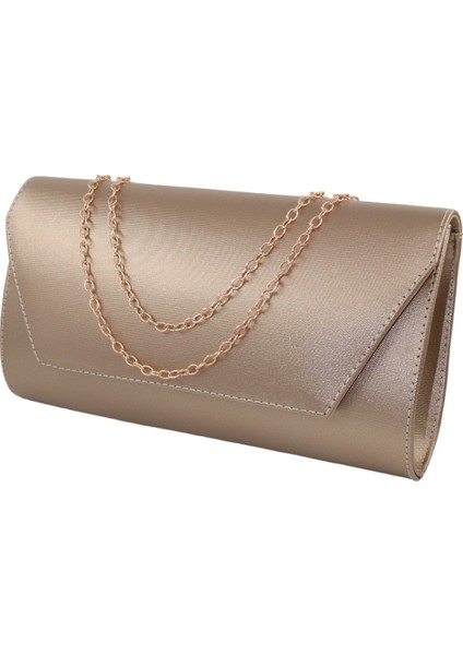 Bronz Abiye Çanta. Bronz Kadın Abiye Çanta. Abiye Bronz Kumaş Davet Gece Portföy Clutch Çanta.