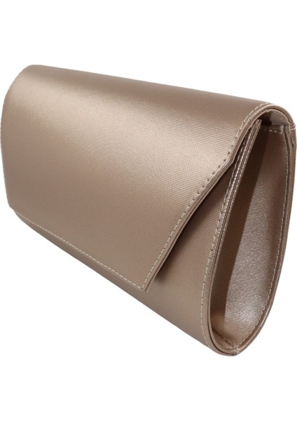 Bronz Abiye Çanta. Bronz Kadın Abiye Çanta. Abiye Bronz Kumaş Davet Gece Portföy Clutch Çanta.