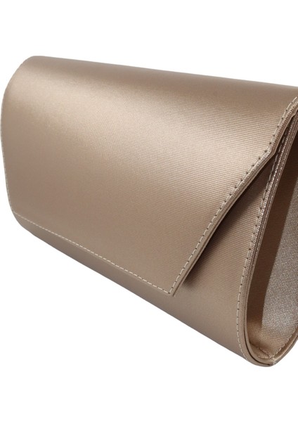 Bronz Abiye Çanta. Bronz Kadın Abiye Çanta. Abiye Bronz Kumaş Davet Gece Portföy Clutch Çanta.
