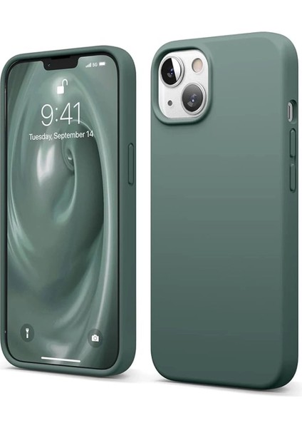 iPhone 14 Kılıf First Silikon - Koyu Yeşil - LORCE9196-8296