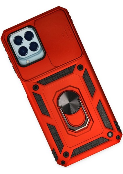 Samsung Galaxy M33 Kılıf Pars Lens Yüzüklü Silikon - Kırmızı - LORCE6531-3530 modelleri