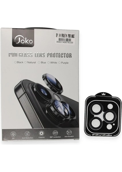 iPhone 14 Pro Max Pvd Metal Kamera Lens - Derin Mor - LORCE5971-9450