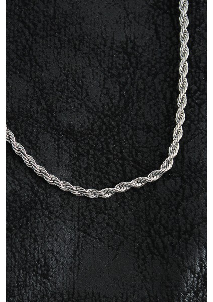 Bakımlı Erkek Için Silver Çelik Burgu Zincir Stil Kolye