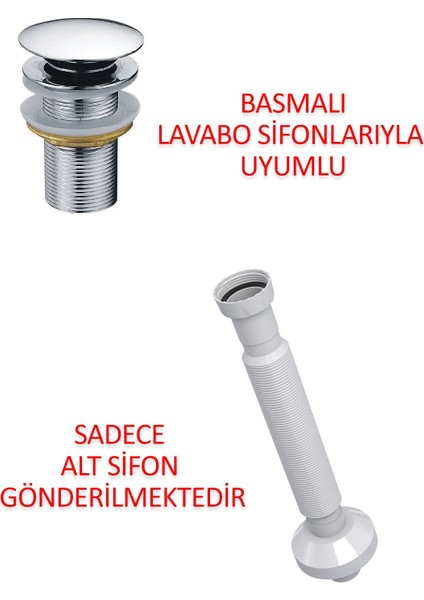Pop Up Için Alt Gider Özel Diş Lavabo Sifonu Sadece Alt Plastik Gider