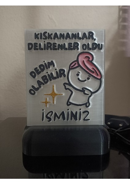 Kişiye Özel Isimli Hediyelik Kablolu LED Lamba - M12 - Kıskananlar Oldu Dedim Olabilir -Amber Işıklı fiyatları