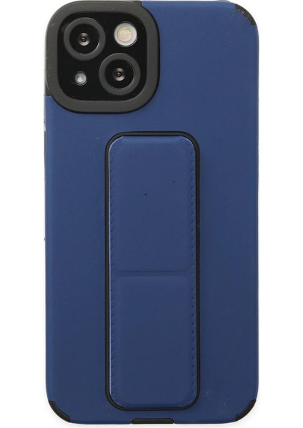 iPhone 14 Plus Kılıf Mega Standlı Silikon - Mavi - LORCE5987-5341