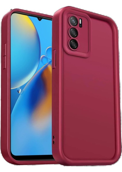 Oppo A16 Kılıf Viera Silikon - Bordo - LORCE1524-5999