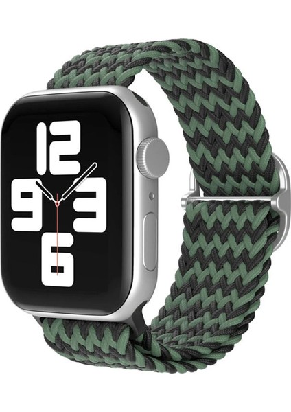 Apple Watch 38MM Star Kordon - Zigzag Yeşil-Siyah - LORCE9026-5672