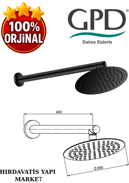 ADS28-S Ankastre Duş Başlığı (DUVARDAN_Ø200) modelleri