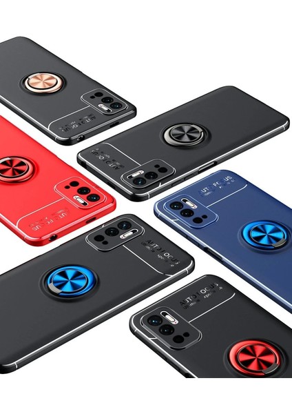 Xiaomi Redmi Note 10 5g Kılıf Range Yüzüklü Silikon - Siyah-Gold - LORCE5291-5798 fiyatları