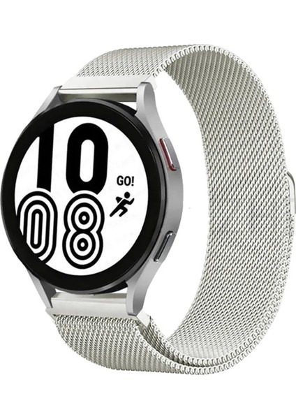 Samsung Galaxy Watch 4 Metal Mıknatıslı Kordon - Gümüş - LORCE7506-4018