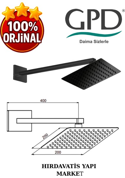 ADS27-S Ankastre Duş Başlığı (DUVARDAN_200X200) modelleri