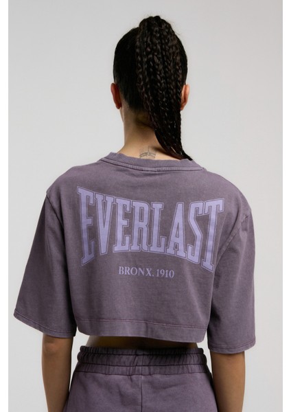Bronx 1910 Oversize Mor Crop Kadın Tişört fırsatları