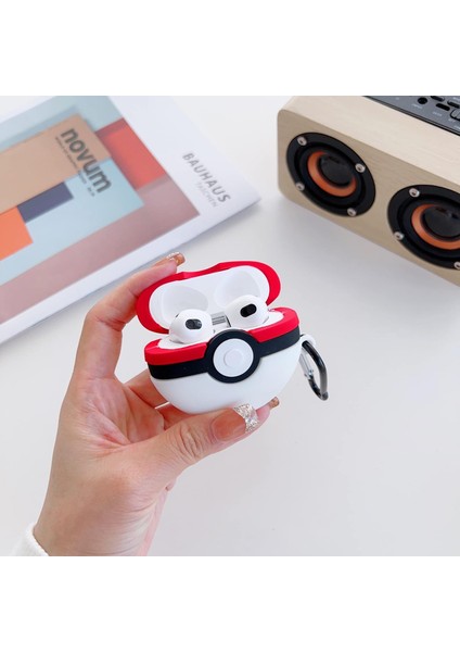 Airpods 4.Nesil ile Uyumlu Kılıf Karikatür Pokeball Figürlü Tasarım Sevimli Figürlü Silikon Kılıf fiyatları
