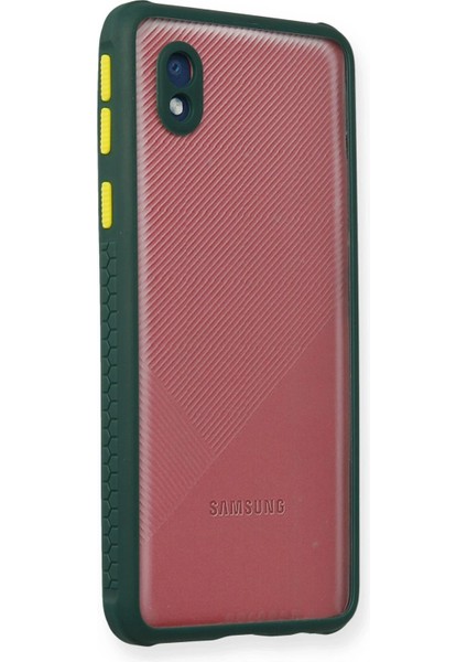 Samsung Galaxy A01 Core Kılıf Miami Şeffaf Silikon - Koyu Yeşil - LORCE4640-9560