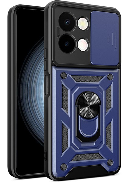 Vivo Y28 Kılıf Yüzüklü Standlı Manyetikli Kamera Sürgülü Armor Zırh