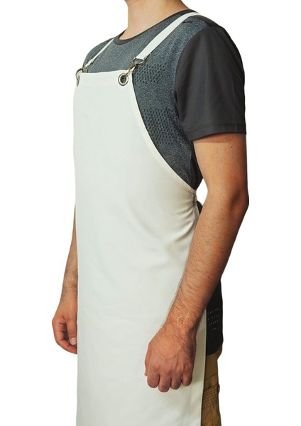 Ekru Çapraz Bağlamalı Mutfak Şef Önlüğü, Cepsiz, Rahat ve Şık Tasarım fırsatları