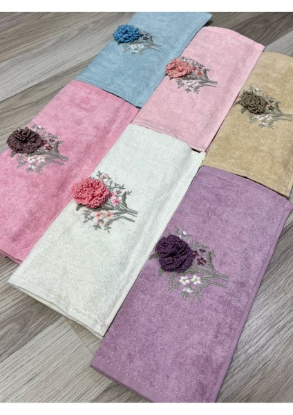 Kadife Nakışlı 6'lı Mutfak Havlu Seti, 30X50, Kahverengi, Şık ve Dayanıklı. fiyatları