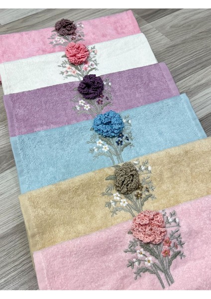 Kadife Nakışlı 6'lı Mutfak Havlu Seti, 30X50, Kahverengi, Şık ve Dayanıklı. modelleri
