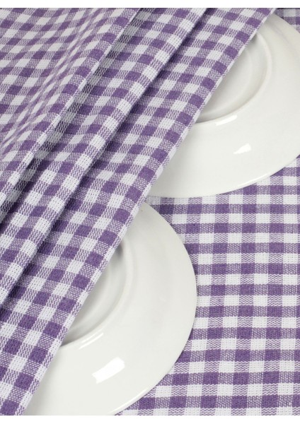 Lila Kareli Pöti 4'lü Kurulama Bezi, Beslenme Örtüsü, Servis Peçetesi 50X70 cm modelleri