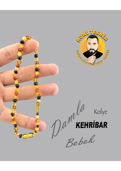 Damla Kehribar Bebek Kolye