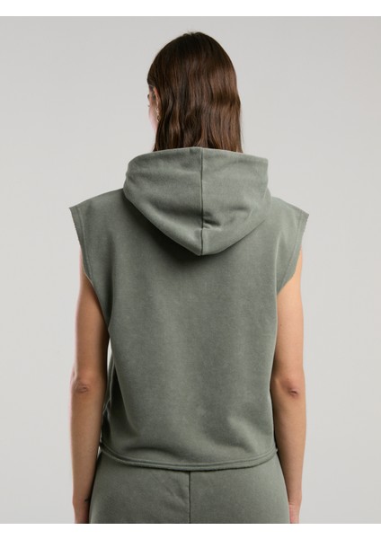 Authentic Boxing Wmn Oversize Haki Kadın Kolsuz Sweatshirt fırsatları