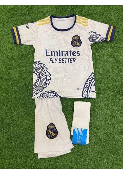 Yeni Sezon Özel Konsept Dragon Gold Beyaz Vini Jr7 Baskılı Çocuk Forması Forma Şort Çorap fiyatları