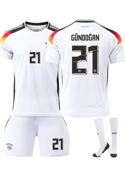 Αℓмαиуα Ilkay Gündoğan Beyaz Çocuk Forması 4lü Set Forma+Şort+Çorap+Bileklik modelleri