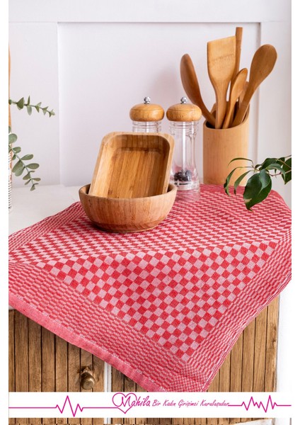 Kırmızı 2'li 40X60 Dama Desenli Mutfak ve Sunum Havlusu, Dekoratif Kullanım modelleri