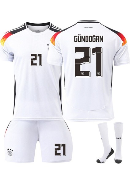 Αℓмαиуα Ilkay Gündoğan Beyaz Çocuk Forması 4lü Set Forma+Şort+Çorap+Bileklik fiyatları