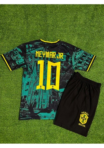 Brezilya Özel Tasarım Neymar Çocuk Forması