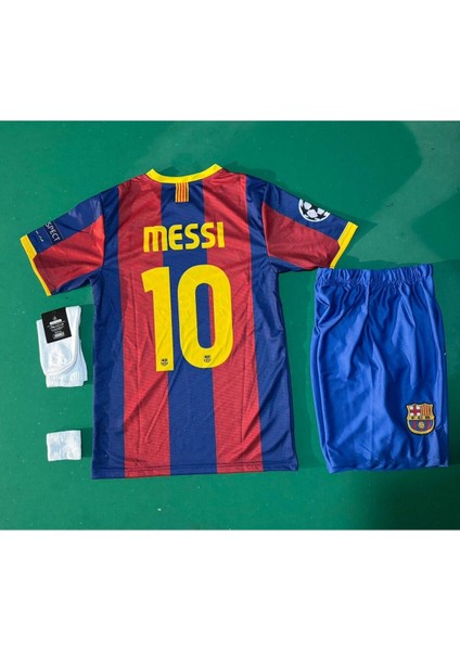 Barcelona 2011 London Final Messi 10 Futbol Çocuk Forması 4'lü Set