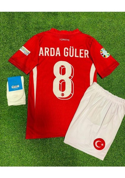 Arda Güler Milli Takım Çocuk Forması Kırmızı 4l, Set Forma+Şort+Çorap+Bileklik