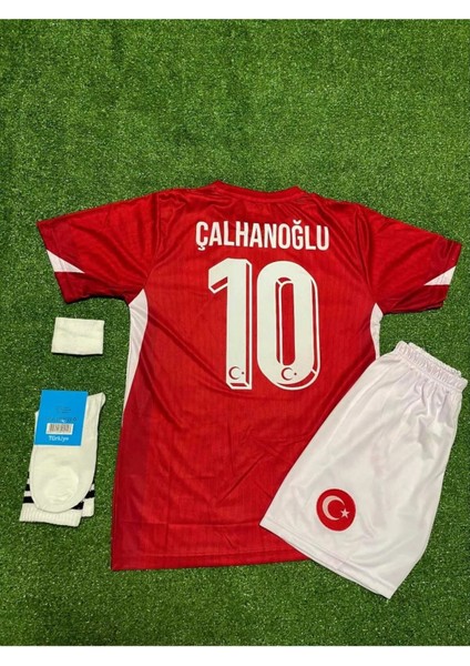 Türkiye Euro 2024 Hakan Çalhanoğlu Iç Saha Çocuk Forması 4'lü Set (Red)