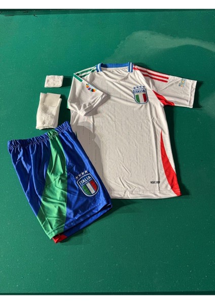 Italya Beyaz Isimsiz Futbol Çocuk Forması 4'lü Set