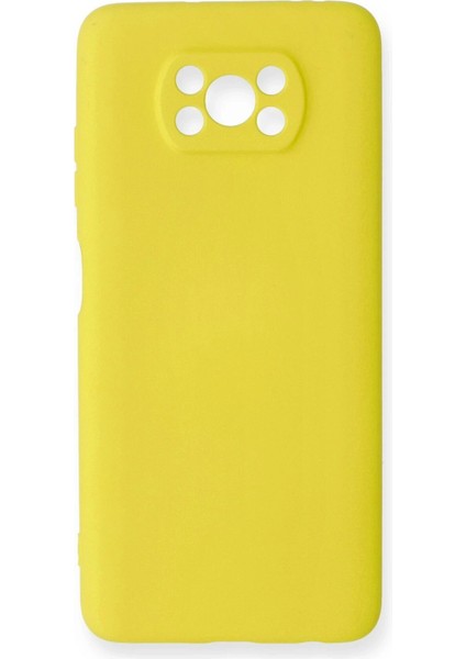Xiaomi Pocophone X3 Kılıf Nano Içi Kadife Silikon - Sarı - LORCE1818-5358