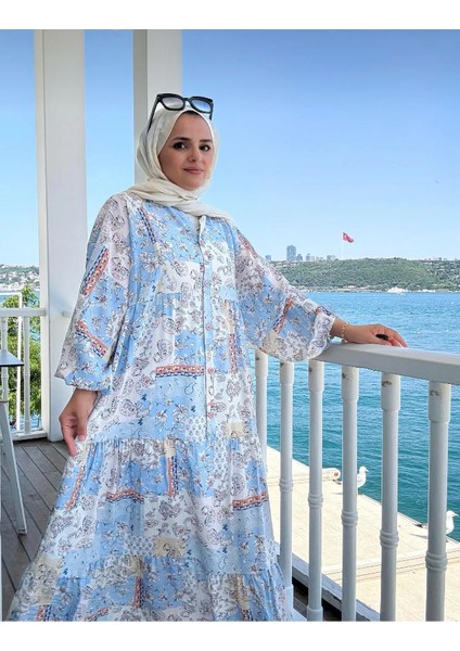 Yeni Sezon Mango Kumaş Renkli Elbise