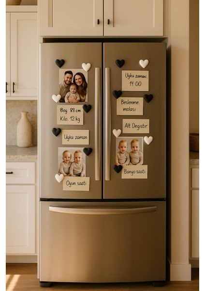 10’lu El Yapımı Kalp Magnet Seti (Siyah ve Beyaz) - Buzdolabı Mıknatıs fiyatları