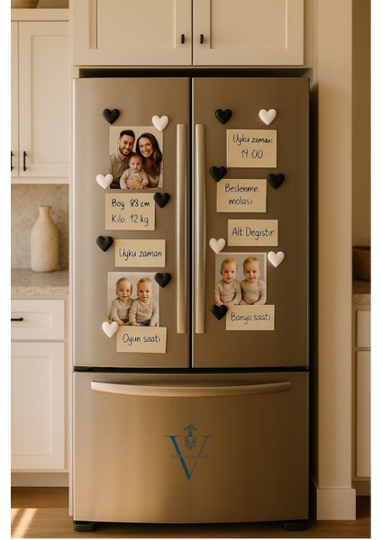 10’lu El Yapımı Kalp Magnet Seti (Siyah ve Beyaz) - Buzdolabı Mıknatıs indirimleri