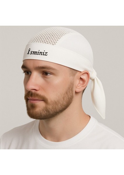 Unisex Nakış Işlemeli Beyaz Fileli Chef Bone Aşçı Şapkası