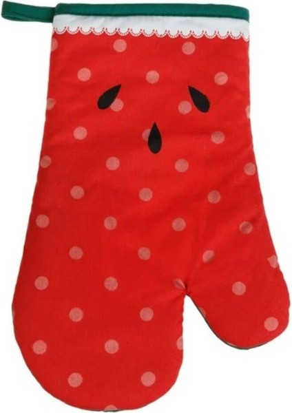Karpuz Desenli Pamuklu Fırın Eldiveni ve Tutacak Seti - 2 Parça, Isıya Dayanıklı modelleri
