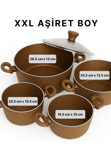 Granit Tencere & Grill Tava Seti 9 Parça Kalın Malzeme Xxl Aşiret Boy Uzun Ömürlü fırsatları