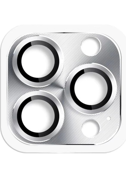 iPhone 16 Pro Max Pers Alüminyum Kamera Lens - Gümüş - LORCE4909-8156