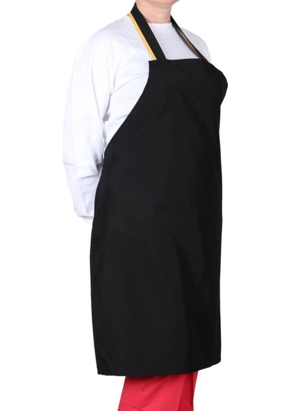 Yıkanabilir Siyah Kumaş Askılı Mutfak ve Bulaşıkçı Önlüğü